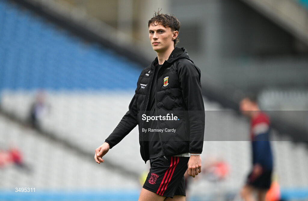 27 June 2026; Kobe McDonald of Mayo before the GAA Football All-Ireland Senior Championship quarter-final match between Cork and Mayo at Croke Park in Dublin. Photo by Ramsey Cardy/Sportsfile