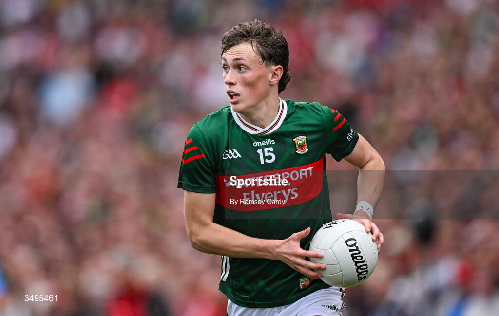 27 June 2026; Kobe McDonald of Mayo during the GAA Football All-Ireland Senior Championship quarter-final match between Cork and Mayo at Croke Park in Dublin. Photo by Ramsey Cardy/Sportsfile