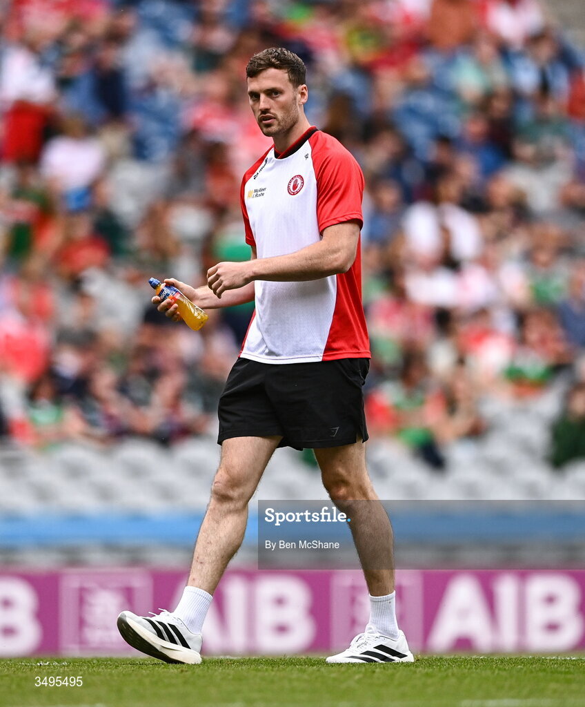 27 June 2026; Brian Kennedy of Tyrone before the GAA Football All-Ireland Senior Championship quarter-final match between Kerry and Tyrone at Croke Park in Dublin. Photo by Ben McShane/Sportsfile