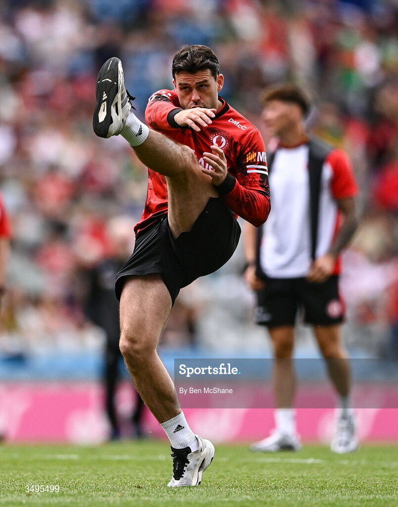 27 June 2026; Darren McCurry of Tyrone before the GAA Football All-Ireland Senior Championship quarter-final match between Kerry and Tyrone at Croke Park in Dublin. Photo by Ben McShane/Sportsfile