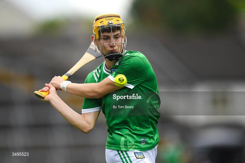 27 June 2026; John Ross O'Reilly of Limerick scores the final and winning point of the Electric Ireland All-Ireland Minor Hurling Championship final match between Limerick and Tipperary at TUS Gaelic Grounds in Limerick. Photo by Tom Beary/Sportsfile
