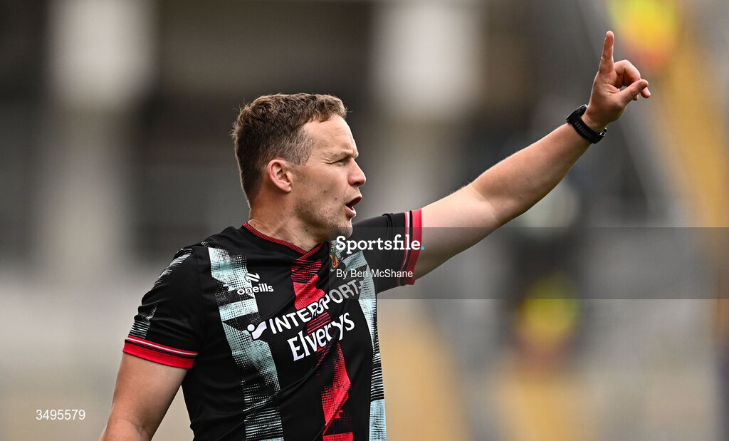 27 June 2026; Mayo manager Andy Moran during the GAA Football All-Ireland Senior Championship quarter-final match between Cork and Mayo at Croke Park in Dublin. Photo by Ben McShane/Sportsfile