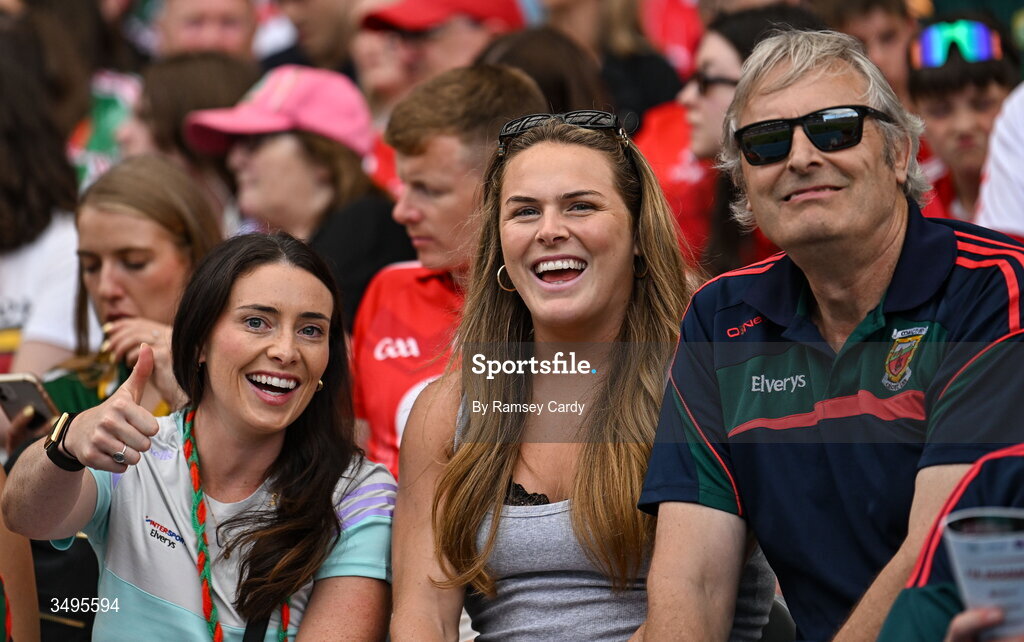 27 June 2026; Ireland rugby player Béibhinn Parsons during the GAA Football All-Ireland Senior Championship quarter-final match between Cork and Mayo at Croke Park in Dublin. Photo by Ramsey Cardy/Sportsfile