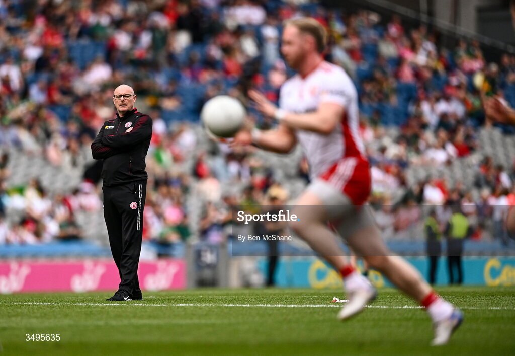 27 June 2026; Tyrone manager Malachy O'Rourke before the GAA Football All-Ireland Senior Championship quarter-final match between Kerry and Tyrone at Croke Park in Dublin. Photo by Ben McShane/Sportsfile