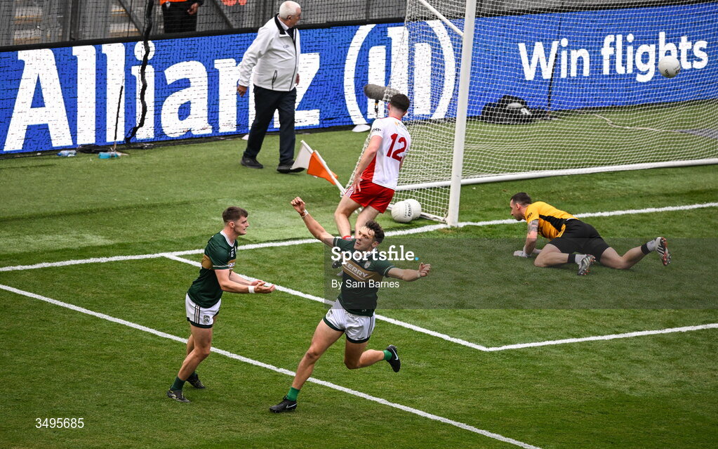 27 June 2026; David Clifford of Kerry celebrates after scoring his side's first goal during the GAA Football All-Ireland Senior Championship quarter-final match between Kerry and Tyrone at Croke Park in Dublin. Photo by Sam Barnes/Sportsfile