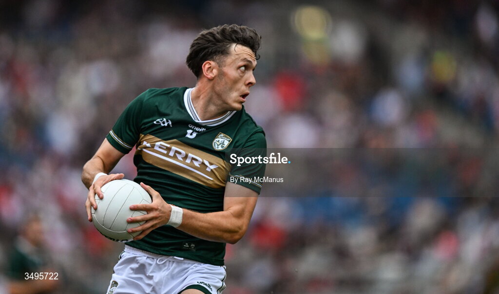27 June 2026; David Clifford of Kerry during the GAA Football All-Ireland Senior Championship quarter-final match between Kerry and Tyrone at Croke Park in Dublin. Photo by Ray McManus/Sportsfile