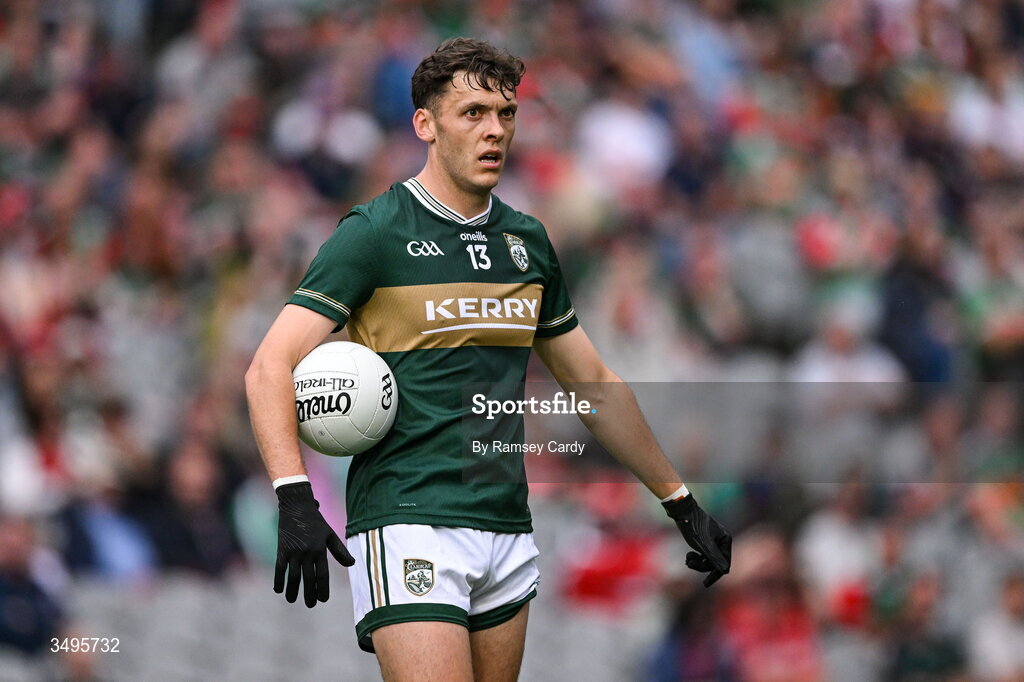 27 June 2026; David Clifford of Kerry during the GAA Football All-Ireland Senior Championship quarter-final match between Kerry and Tyrone at Croke Park in Dublin. Photo by Ramsey Cardy/Sportsfile