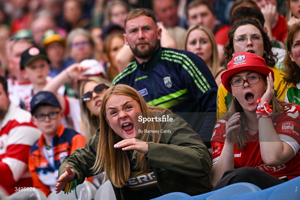 27 June 2026; Supporters react in the final moments of the GAA Football All-Ireland Senior Championship quarter-final match between Kerry and Tyrone at Croke Park in Dublin. Photo by Ramsey Cardy/Sportsfile