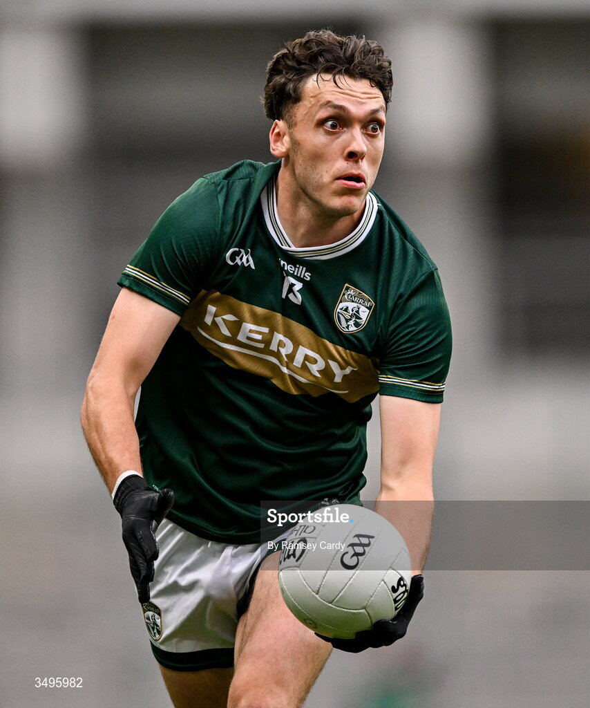 27 June 2026; David Clifford of Kerry during the GAA Football All-Ireland Senior Championship quarter-final match between Kerry and Tyrone at Croke Park in Dublin. Photo by Ramsey Cardy/Sportsfile