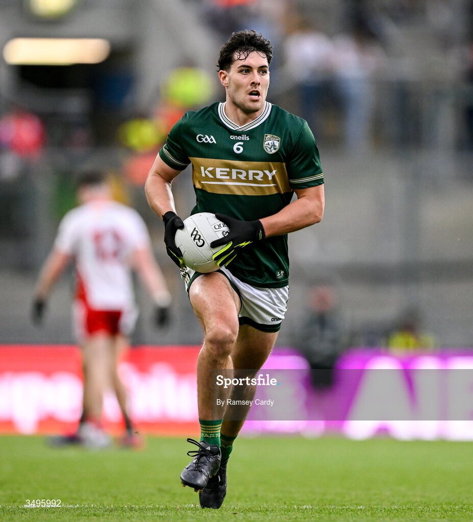 27 June 2026; Mike Breen of Kerry during the GAA Football All-Ireland Senior Championship quarter-final match between Kerry and Tyrone at Croke Park in Dublin. Photo by Ramsey Cardy/Sportsfile