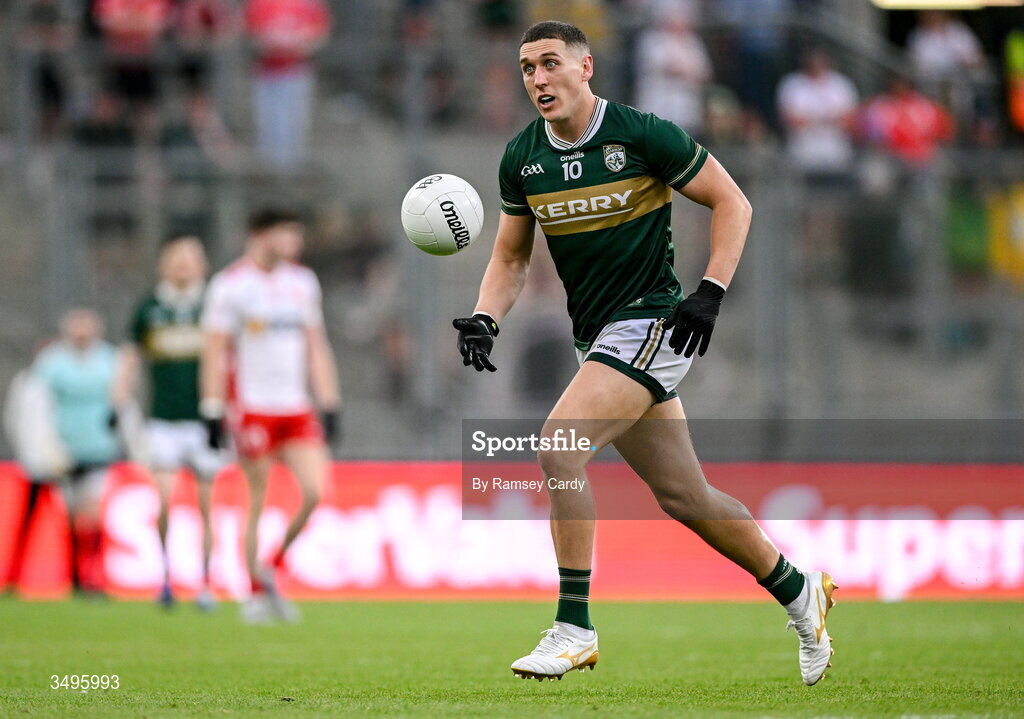 27 June 2026; Joe O'Connor of Kerry during the GAA Football All-Ireland Senior Championship quarter-final match between Kerry and Tyrone at Croke Park in Dublin. Photo by Ramsey Cardy/Sportsfile