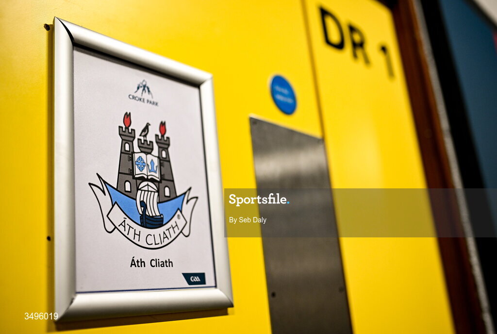 28 June 2026; A view of the Dublin dressing room before the GAA Football All-Ireland Senior Championship quarter-final match between Dublin and Galway at Croke Park in Dublin. Photo by Seb Daly/Sportsfile