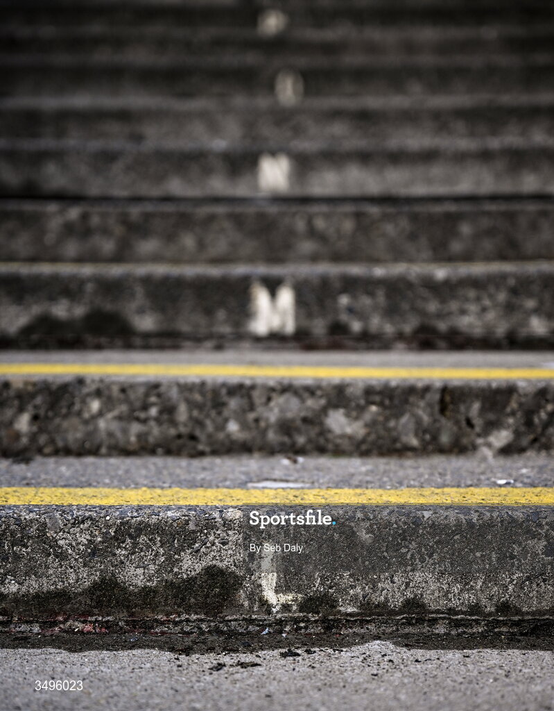 28 June 2026; A view of steps in the Cusack stand before the GAA Football All-Ireland Senior Championship quarter-final match between Louth and Monaghan at Croke Park in Dublin. Photo by Seb Daly/Sportsfile