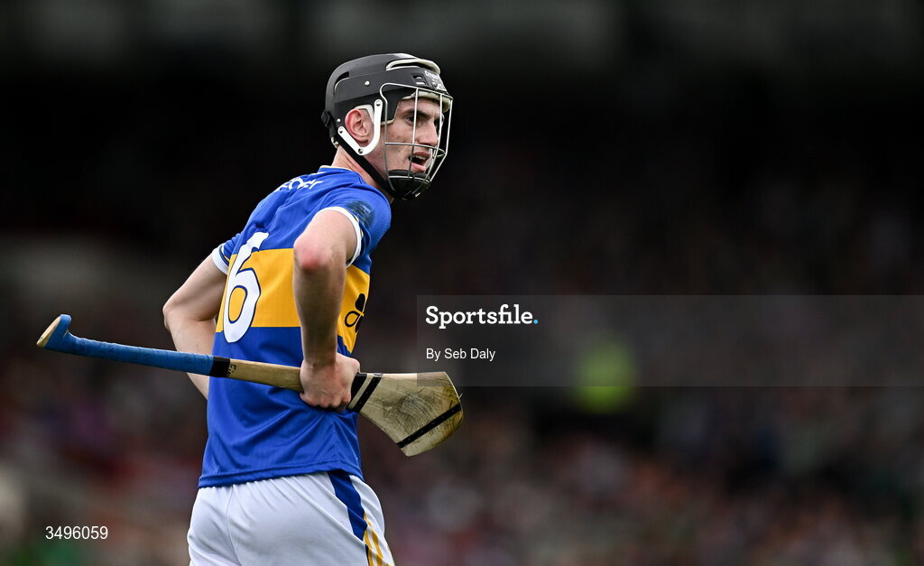 27 June 2026; James Finn of Tipperary during the Electric Ireland All-Ireland Minor Hurling Championship final match between Limerick and Tipperary at TUS Gaelic Grounds in Limerick. Photo by Seb Daly/Sportsfile