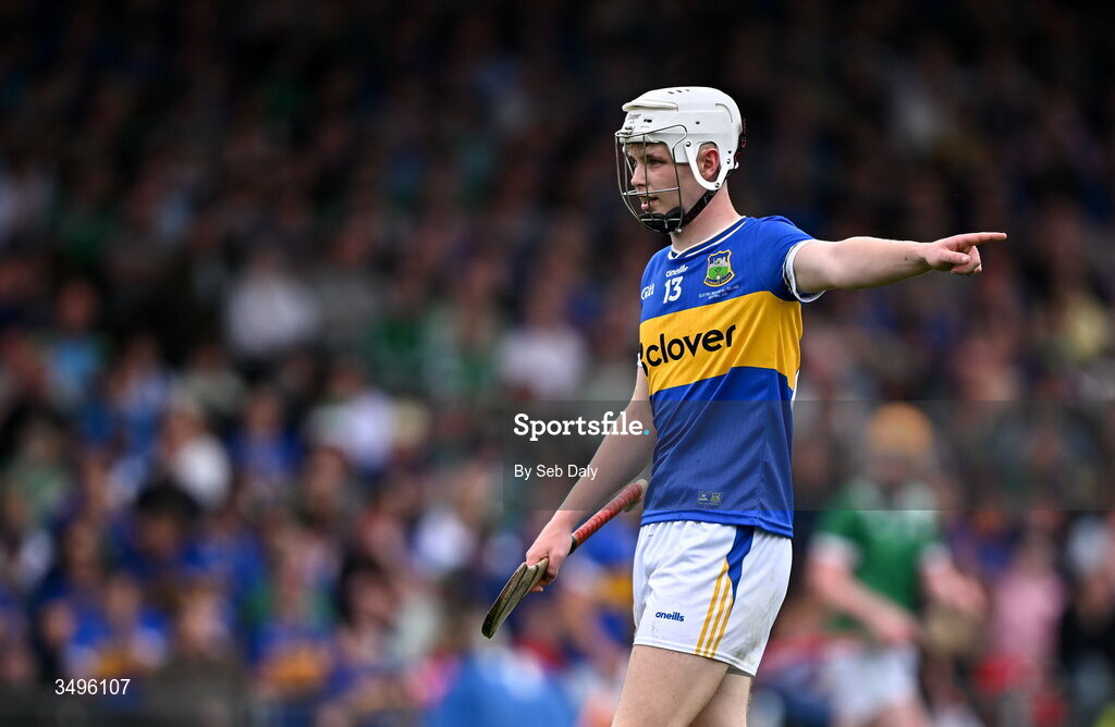 27 June 2026; Zach O'Keeffe of Tipperary during the Electric Ireland All-Ireland Minor Hurling Championship final match between Limerick and Tipperary at TUS Gaelic Grounds in Limerick. Photo by Seb Daly/Sportsfile