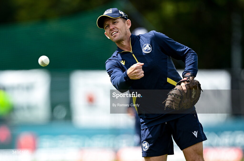 28 June 2026; Ireland head coach Heinrich Malan before match two of the Spinny Cup Men's T20 International series between Ireland and India at Stormont in Belfast.  Photo by Ramsey Cardy/Sportsfile