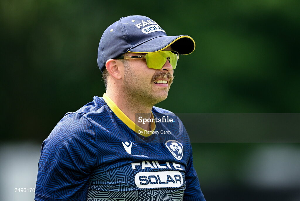 28 June 2026; Liam McCarthy of Ireland before match two of the Spinny Cup Men's T20 International series between Ireland and India at Stormont in Belfast.  Photo by Ramsey Cardy/Sportsfile