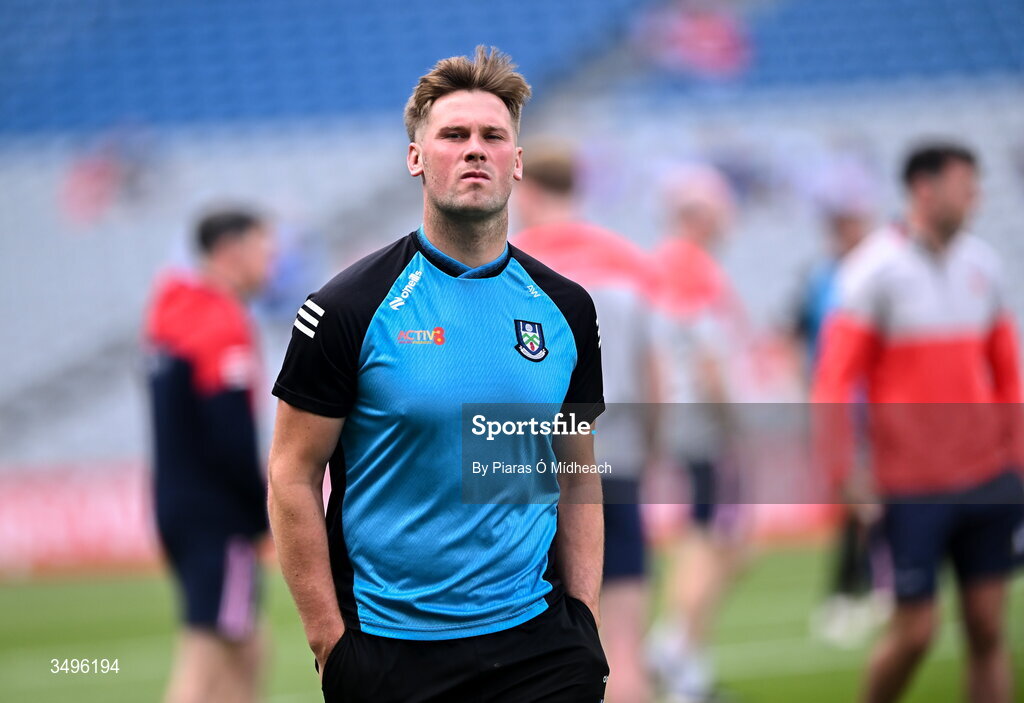 28 June 2026; Andrew Woods of Monaghan walks the pitch before the GAA Football All-Ireland Senior Championship quarter-final match between Louth and Monaghan at Croke Park in Dublin. Photo by Piaras Ó Mídheach/Sportsfile