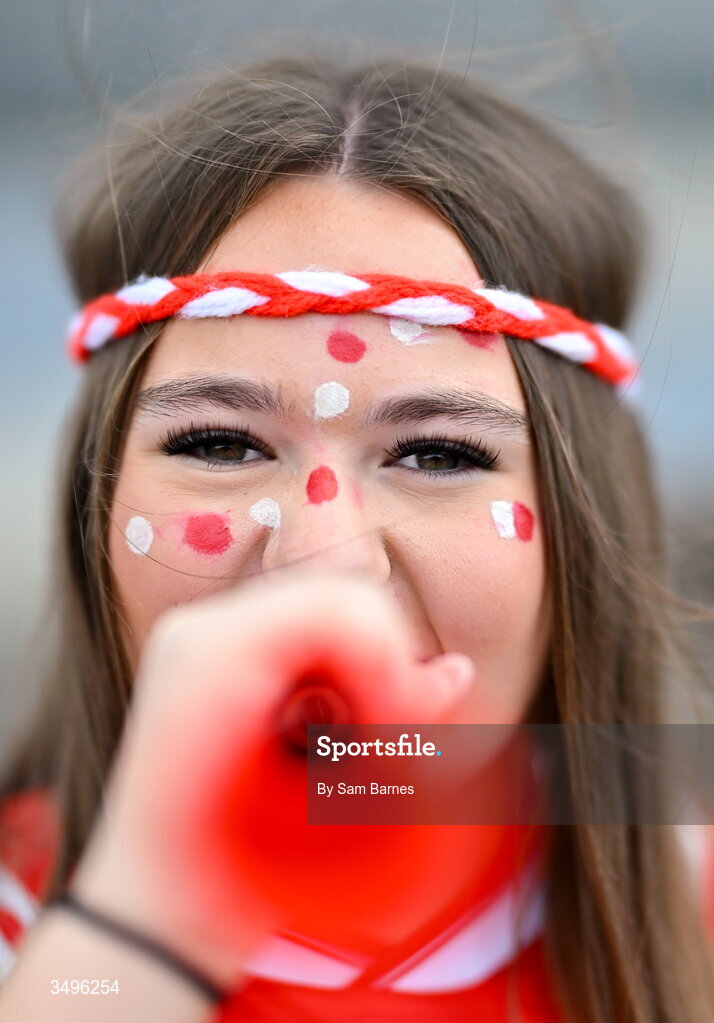 28 June 2026; Louth supporter Lilymay Long, 14, from Carlingford, Louth, before the GAA Football All-Ireland Senior Championship quarter-final match between Louth and Monaghan at Croke Park in Dublin. Photo by Sam Barnes/Sportsfile