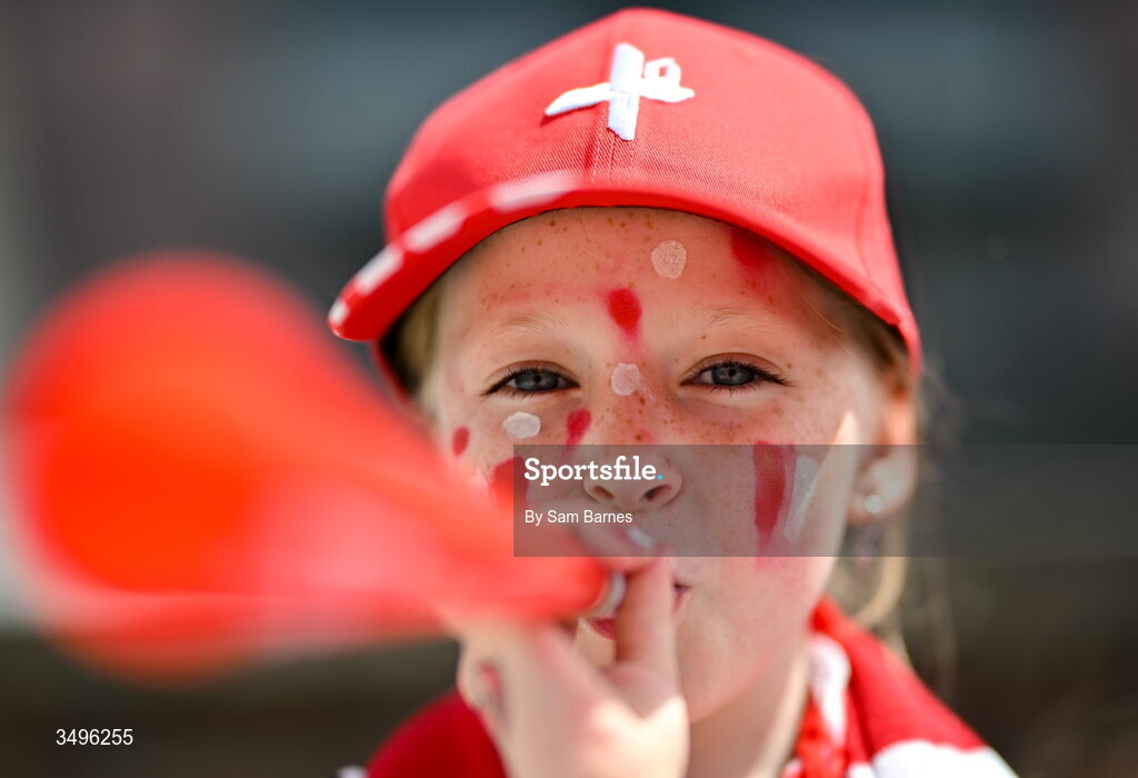 28 June 2026; Louth supporter Cara Traynor, aged 8, from Carlingford, Louth, before the GAA Football All-Ireland Senior Championship quarter-final match between Louth and Monaghan at Croke Park in Dublin. Photo by Sam Barnes/Sportsfile
