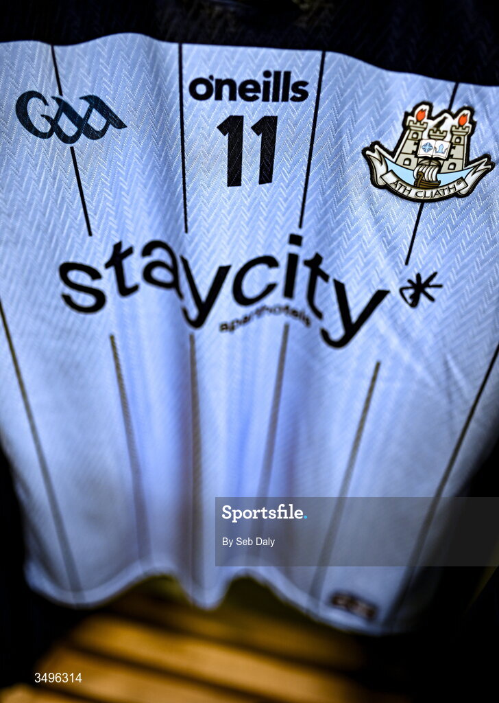 28 June 2026; The jersery of Dublin's Con O'Callaghan in the dressing room before the GAA Football All-Ireland Senior Championship quarter-final match between Dublin and Galway at Croke Park in Dublin. Photo by Seb Daly/Sportsfile