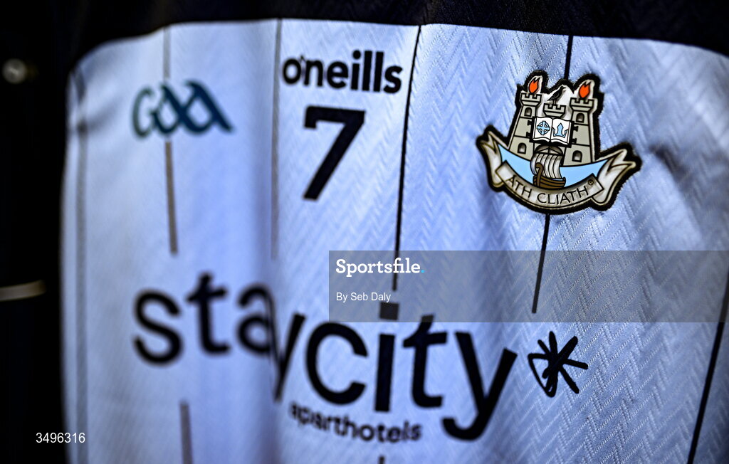 28 June 2026; The jersery of Dublin's Charlie McMorrow in the dressing room before the GAA Football All-Ireland Senior Championship quarter-final match between Dublin and Galway at Croke Park in Dublin. Photo by Seb Daly/Sportsfile