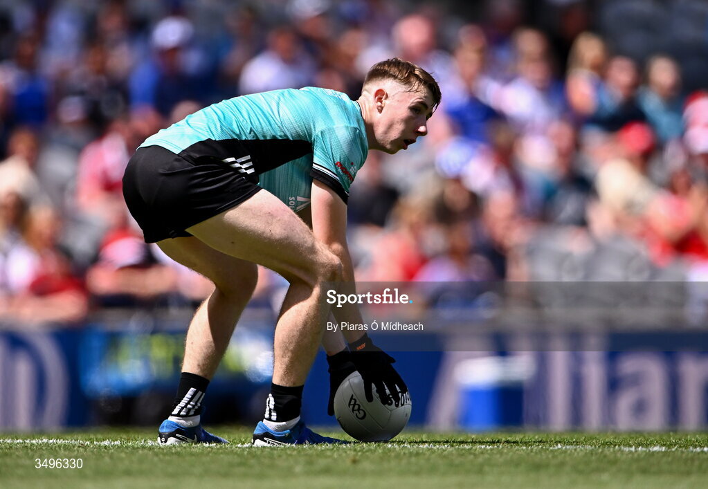 28 June 2026; Monaghan goalkeeper Jamie Mooney during the GAA Football All-Ireland Senior Championship quarter-final match between Louth and Monaghan at Croke Park in Dublin. Photo by Piaras Ó Mídheach/Sportsfile