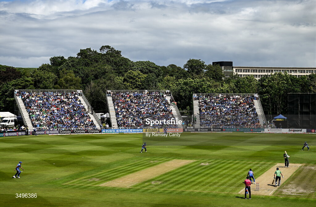 28 June 2026; A general view during match two of the Spinny Cup Men's T20 International series between Ireland and India at Stormont in Belfast.  Photo by Ramsey Cardy/Sportsfile