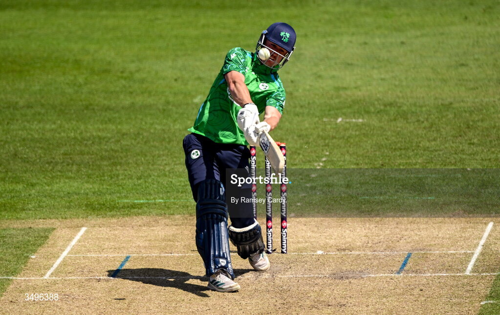 28 June 2026; Ben Calitz of Ireland during match two of the Spinny Cup Men's T20 International series between Ireland and India at Stormont in Belfast.  Photo by Ramsey Cardy/Sportsfile