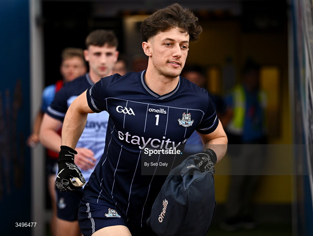 28 June 2026; Dublin goalkeeper Evan Comerford before the GAA Football All-Ireland Senior Championship quarter-final match between Dublin and Galway at Croke Park in Dublin. Photo by Seb Daly/Sportsfile