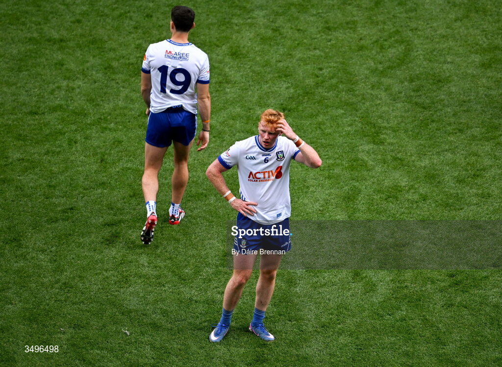 28 June 2026; A dejected Ryan O'Toole of Monaghan after the GAA Football All-Ireland Senior Championship quarter-final match between Louth and Monaghan at Croke Park in Dublin. Photo by Daire Brennan/Sportsfile