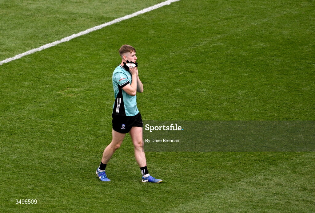 28 June 2026; A dejected Monaghan goalkeeper Jamie Mooney after the GAA Football All-Ireland Senior Championship quarter-final match between Louth and Monaghan at Croke Park in Dublin. Photo by Daire Brennan/Sportsfile