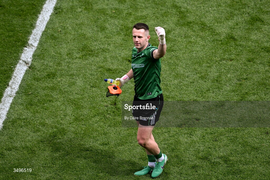 28 June 2026; Louth goalkeeper Niall McDonnell celebrates after the GAA Football All-Ireland Senior Championship quarter-final match between Louth and Monaghan at Croke Park in Dublin. Photo by Daire Brennan/Sportsfile