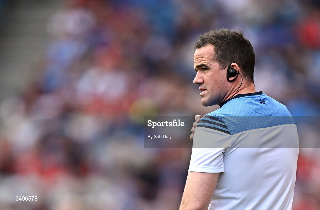 28 June 2026; Dublin manager Ger Brennan during the GAA Football All-Ireland Senior Championship quarter-final match between Dublin and Galway at Croke Park in Dublin. Photo by Seb Daly/Sportsfile