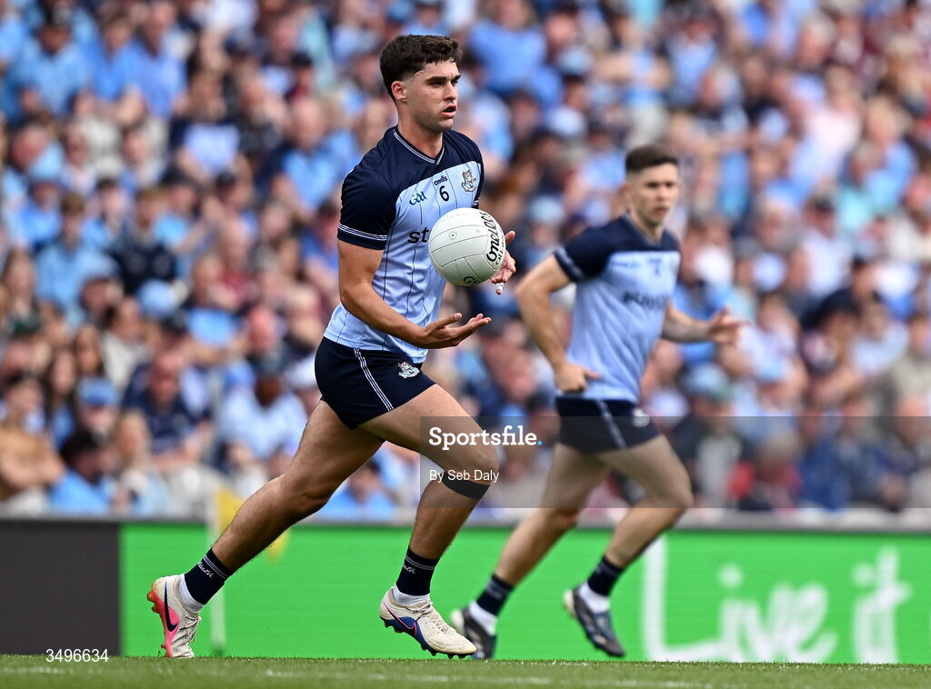 28 June 2026; Theo Clancy of Dublin during the GAA Football All-Ireland Senior Championship quarter-final match between Dublin and Galway at Croke Park in Dublin. Photo by Seb Daly/Sportsfile