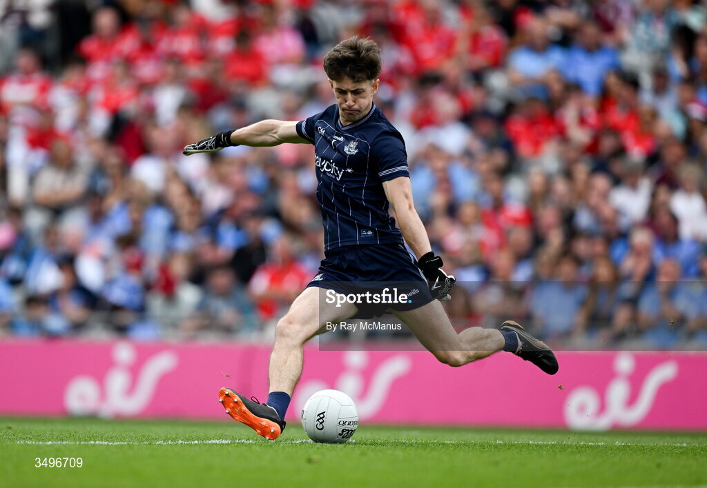 28 June 2026; Dublin goalkeeper Evan Comerford during the GAA Football All-Ireland Senior Championship quarter-final match between Dublin and Galway at Croke Park in Dublin. Photo by Ray McManus/Sportsfile
