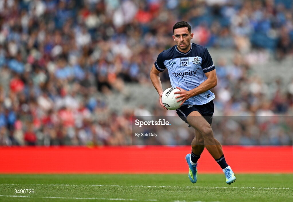 28 June 2026; Niall Scully of Dublin during the GAA Football All-Ireland Senior Championship quarter-final match between Dublin and Galway at Croke Park in Dublin. Photo by Seb Daly/Sportsfile