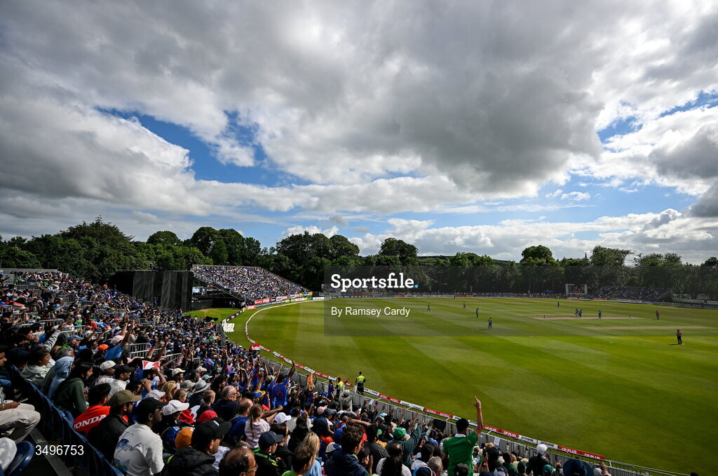 28 June 2026; A general view during match two of the Spinny Cup Men's T20 International series between Ireland and India at Stormont in Belfast.  Photo by Ramsey Cardy/Sportsfile