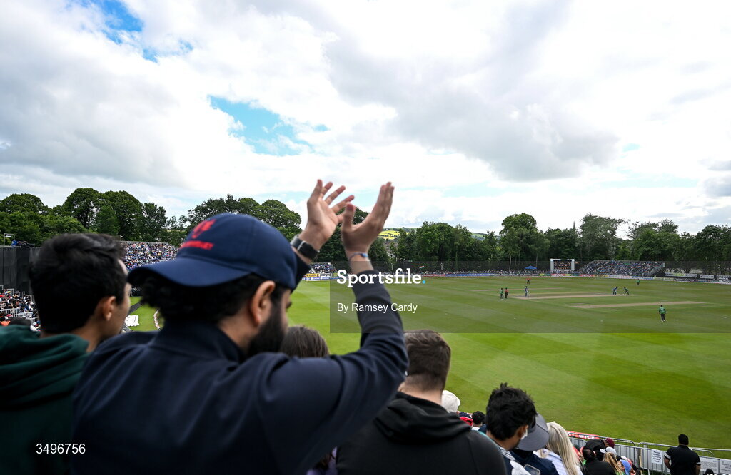 28 June 2026; A general view during match two of the Spinny Cup Men's T20 International series between Ireland and India at Stormont in Belfast.  Photo by Ramsey Cardy/Sportsfile