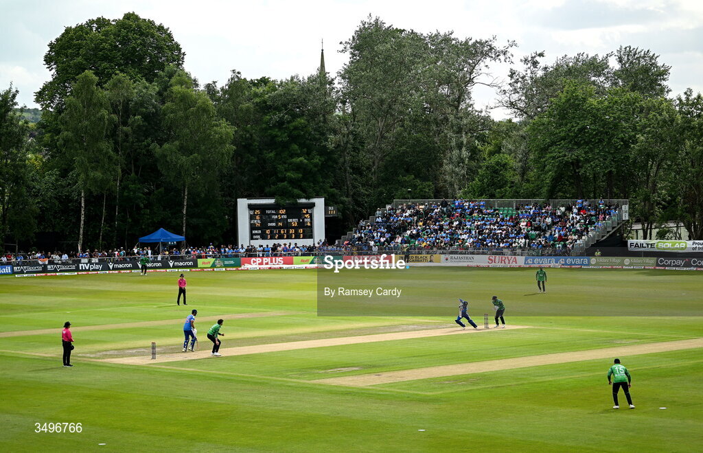 28 June 2026; A general view during match two of the Spinny Cup Men's T20 International series between Ireland and India at Stormont in Belfast.  Photo by Ramsey Cardy/Sportsfile
