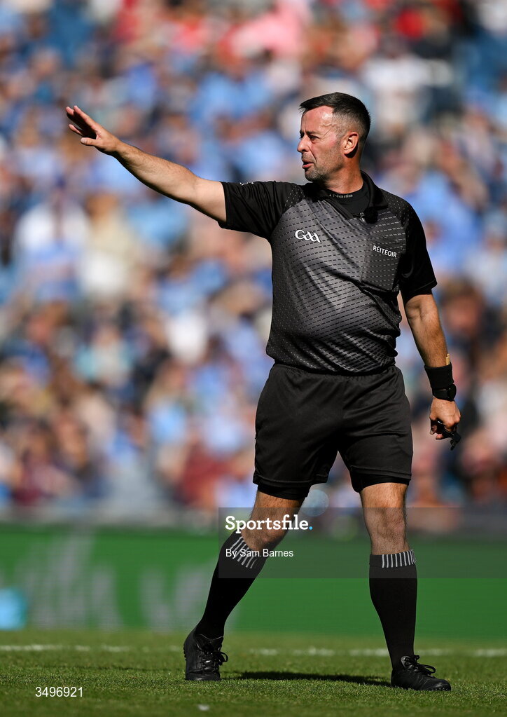 28 June 2026; Referee David Gough during the GAA Football All-Ireland Senior Championship quarter-final match between Dublin and Galway at Croke Park in Dublin. Photo by Sam Barnes/Sportsfile