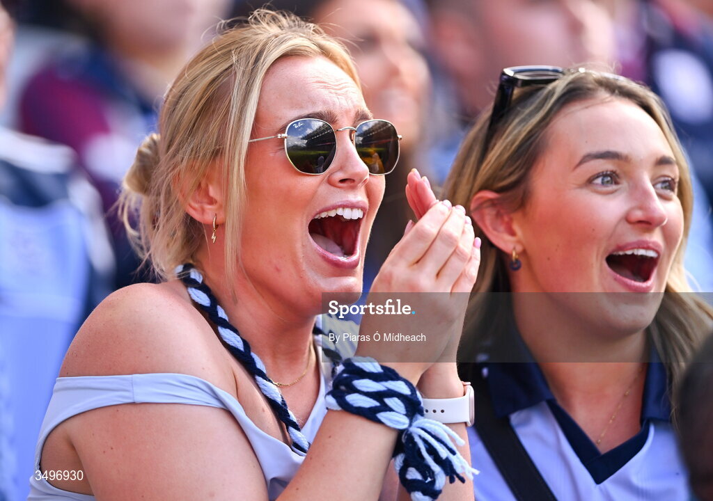 28 June 2026; Dublin supporters during the GAA Football All-Ireland Senior Championship quarter-final match between Dublin and Galway at Croke Park in Dublin. Photo by Piaras Ó Mídheach/Sportsfile