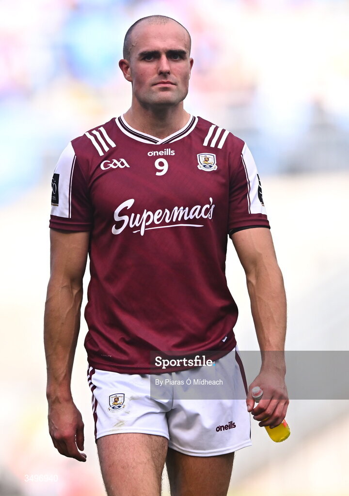 28 June 2026; John Maher of Galway after his side's defeat in the GAA Football All-Ireland Senior Championship quarter-final match between Dublin and Galway at Croke Park in Dublin. Photo by Piaras Ó Mídheach/Sportsfile