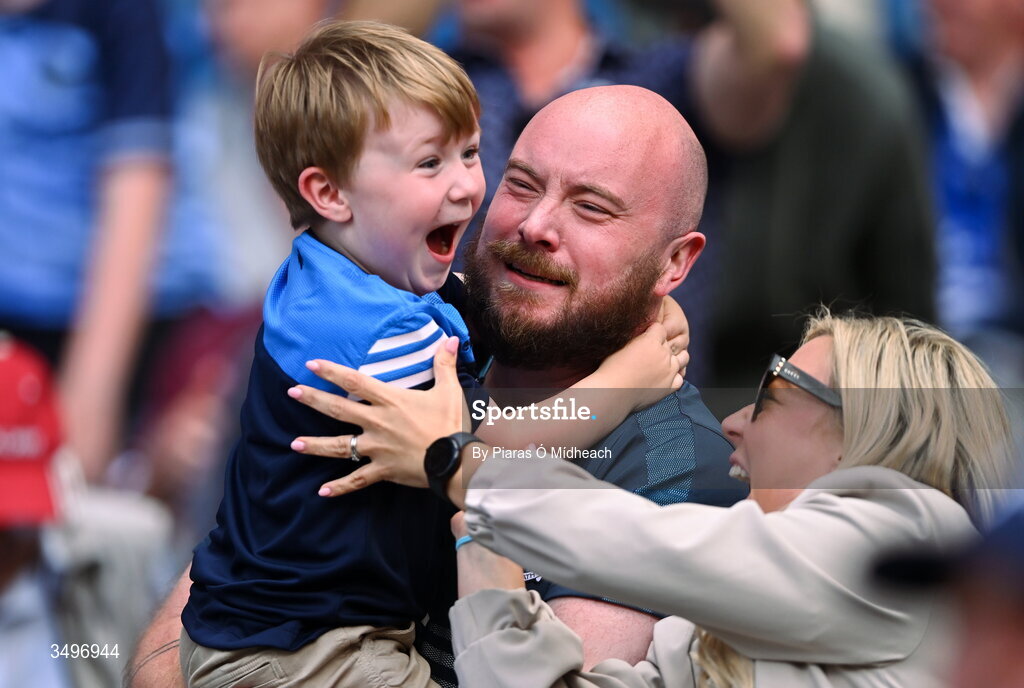 28 June 2026; Dublin supporters during the GAA Football All-Ireland Senior Championship quarter-final match between Dublin and Galway at Croke Park in Dublin. Photo by Piaras Ó Mídheach/Sportsfile