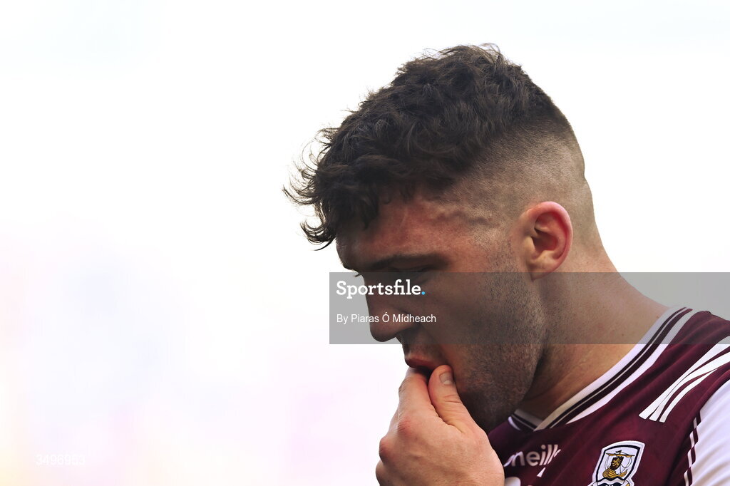28 June 2026; Damien Comer of Galway after his side's defeat in the GAA Football All-Ireland Senior Championship quarter-final match between Dublin and Galway at Croke Park in Dublin. Photo by Piaras Ó Mídheach/Sportsfile