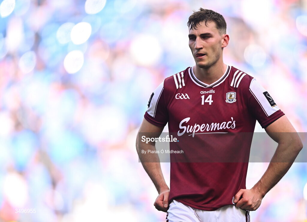 28 June 2026; Matthew Tierney of Galway after his side's defeat in the GAA Football All-Ireland Senior Championship quarter-final match between Dublin and Galway at Croke Park in Dublin. Photo by Piaras Ó Mídheach/Sportsfile
