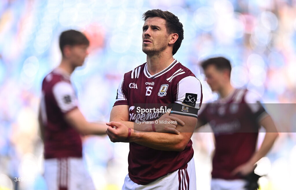 28 June 2026; Shane Walsh of Galway after his side's defeat in the GAA Football All-Ireland Senior Championship quarter-final match between Dublin and Galway at Croke Park in Dublin. Photo by Piaras Ó Mídheach/Sportsfile
