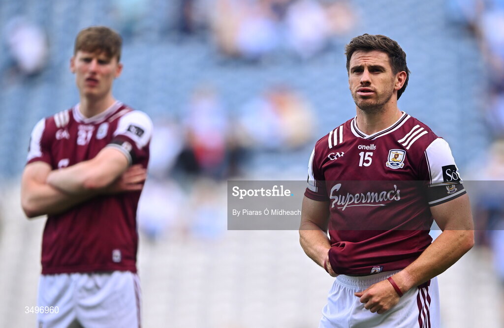 28 June 2026; Shane Walsh of Galway after his side's defeat in the GAA Football All-Ireland Senior Championship quarter-final match between Dublin and Galway at Croke Park in Dublin. Photo by Piaras Ó Mídheach/Sportsfile