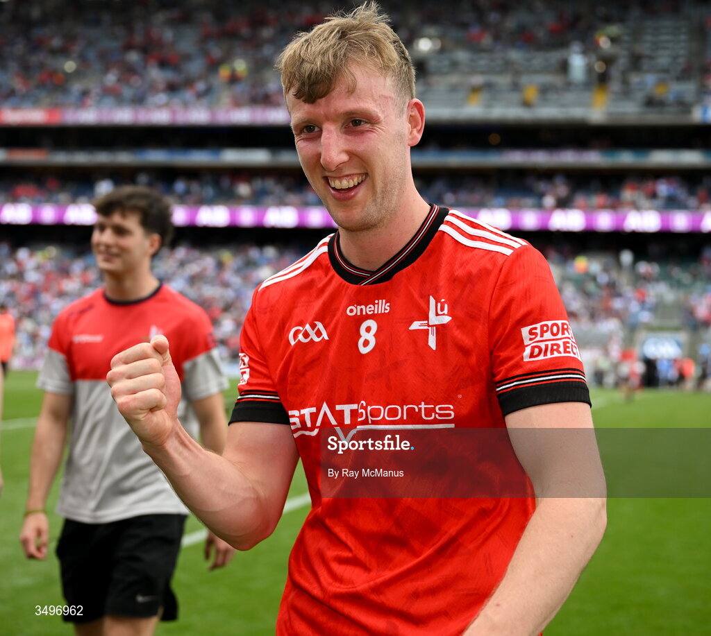 28 June 2026; Paul Matthews of Louth after the GAA Football All-Ireland Senior Championship quarter-final match between Louth and Monaghan at Croke Park in Dublin. Photo by Ray McManus/Sportsfile