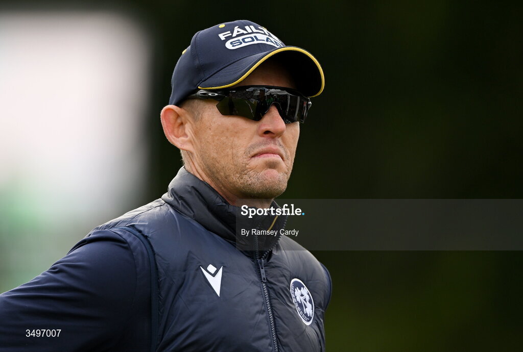 28 June 2026; Ireland head coach Heinrich Malan after match two of the Spinny Cup Men's T20 International series between Ireland and India at Stormont in Belfast. Photo by Ramsey Cardy/Sportsfile